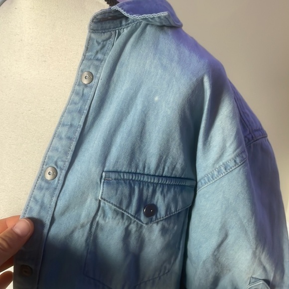 Calvin Klein denim button down over sized collared shirt - Picture 5 of 5